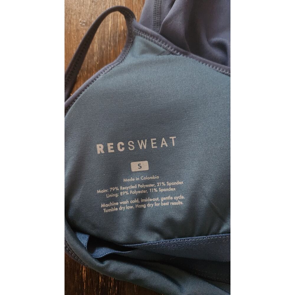Recsweat Recreation Sweat Bike Unitard Compressive Shorts Built In Bra Blue Sz S - Picture 3 of 12